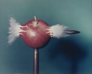 Bullet through Apple-1964 Color Harold Edgerton MIT 2015 courtesy of Palm Press Inc.
