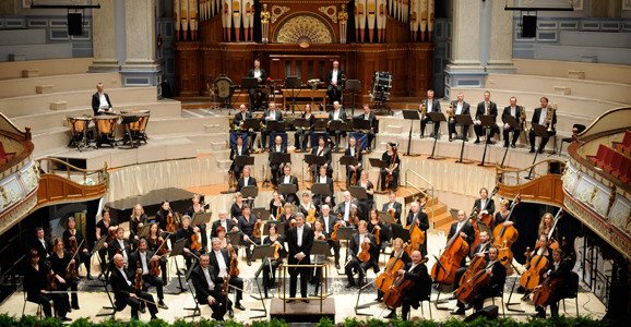 Orchestra of Opera North at Leeds Town Hall.