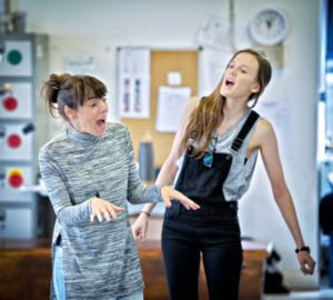 Barnbow Canaries in rehearsal Jo Mousley & Colette O'Rourke. Photography by Anthony Robling