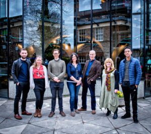 Director Juliet Forster, playwright Neil Duffield and the cast of The Machine Stops - Photo by Anthony Robling MAG 0003 (9)