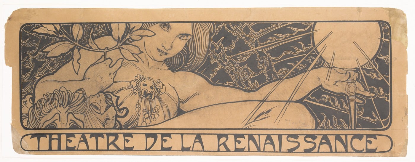 Théâtre de la Renaissance. Design for a theatre billboard. c. 1895 © Mucha Trust 2016.