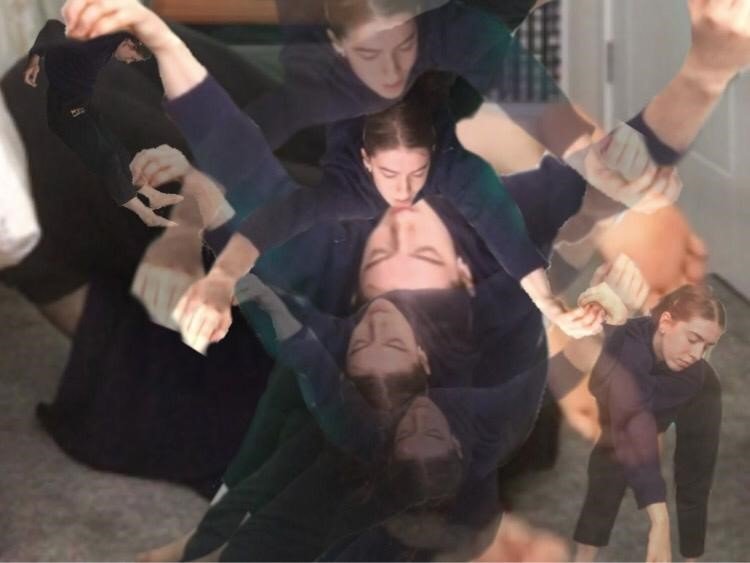 DIgital collage of dancer wearing a black top