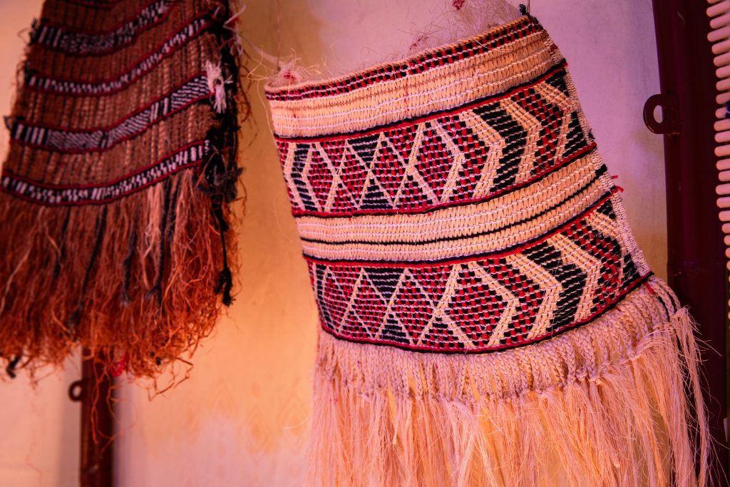 Close-up image of one of the tapestries.