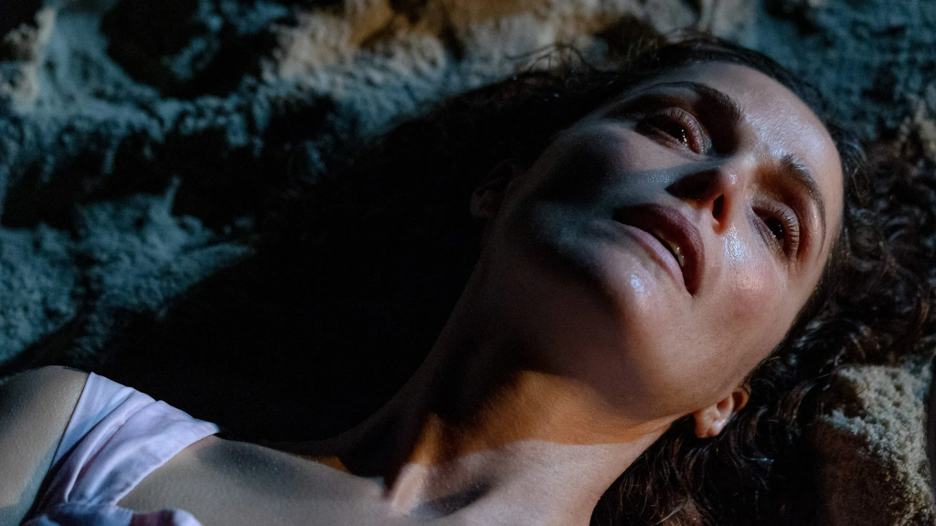 Image of Rose Byrne lying on the floor in ‘If I had legs I’d kick you.’ 